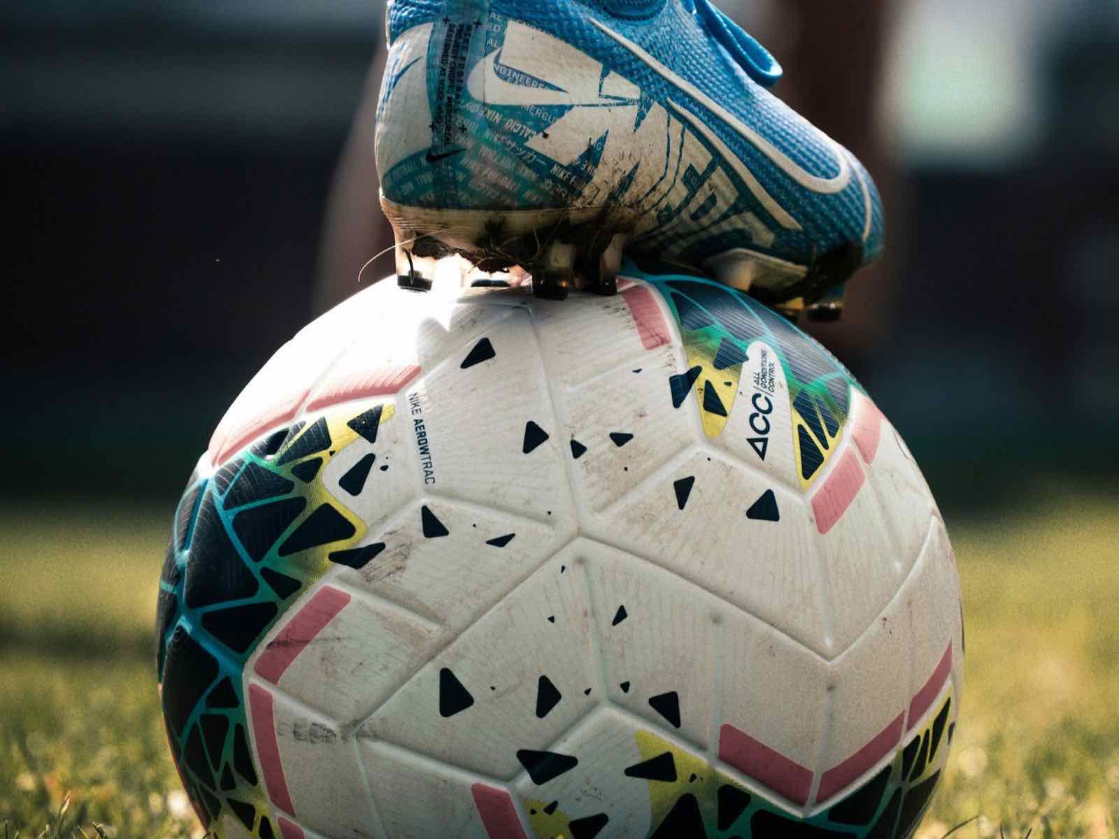 Stack of match footballs ready for a training session