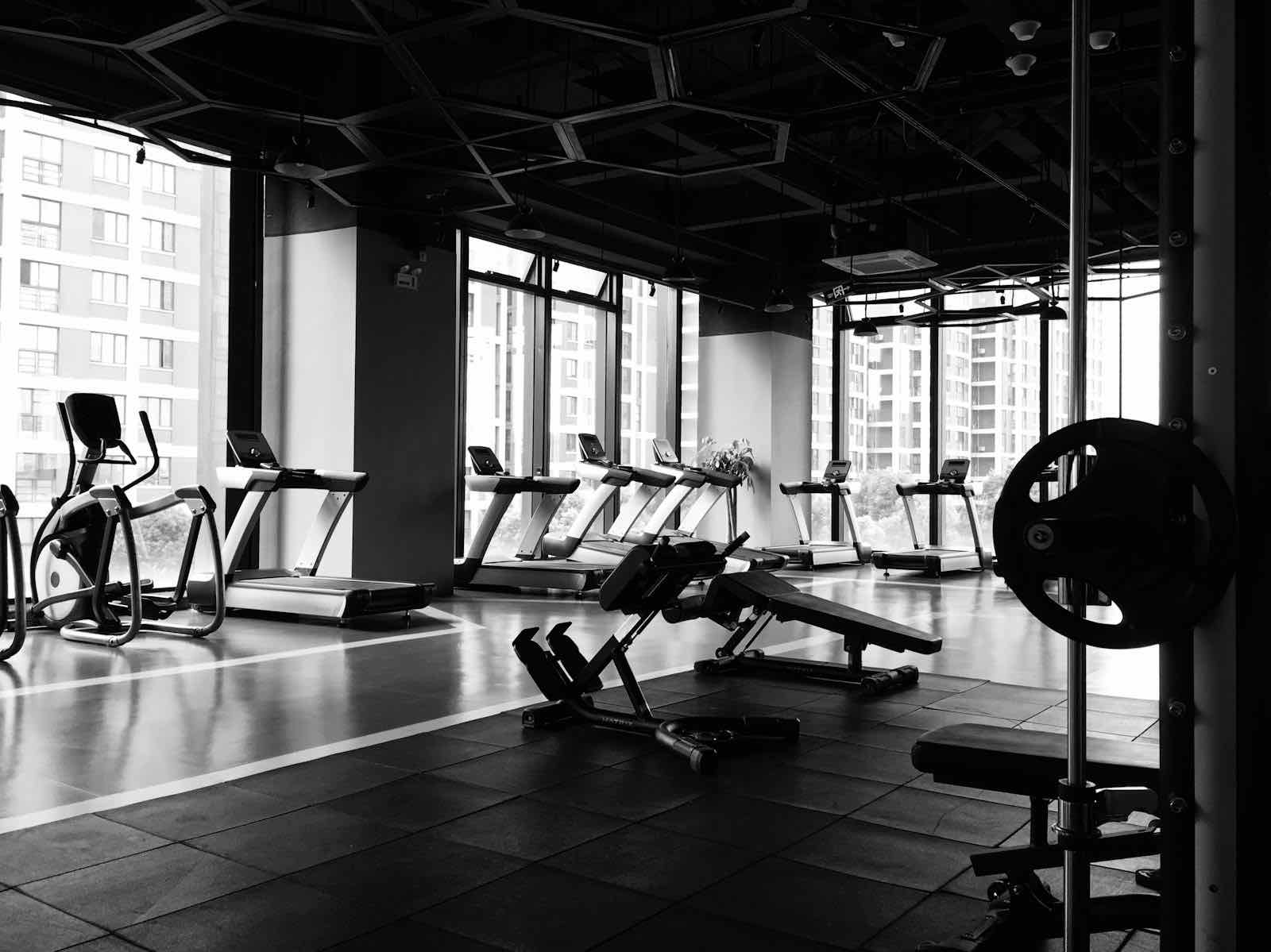Indoor sports facility fitted out with flooring, equipment and lighting